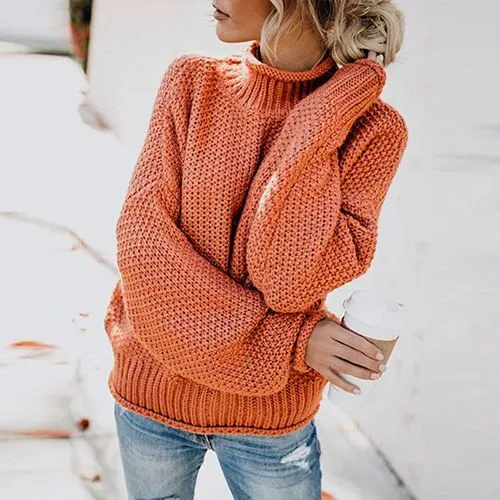 Women's Sweater Long Sleeve Sweaters & Cardigans Casual Solid Color