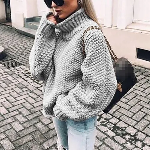 Women's Sweater Long Sleeve Sweaters & Cardigans Casual Solid Color