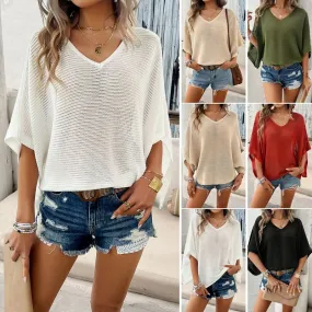 Women's T-shirt Half Sleeve Sweaters & Cardigans Simple Style Solid Color